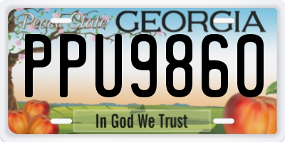 GA license plate PPU9860