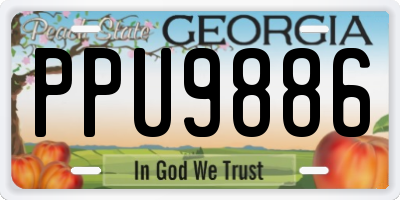 GA license plate PPU9886