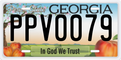 GA license plate PPV0079