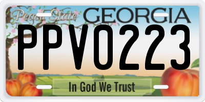 GA license plate PPV0223
