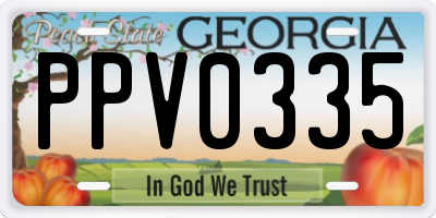 GA license plate PPV0335