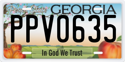 GA license plate PPV0635