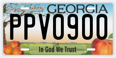 GA license plate PPV0900