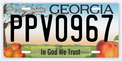 GA license plate PPV0967
