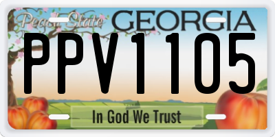 GA license plate PPV1105