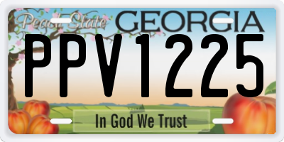 GA license plate PPV1225