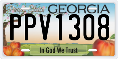 GA license plate PPV1308