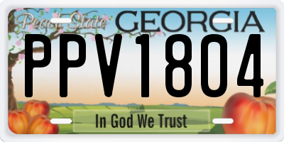 GA license plate PPV1804