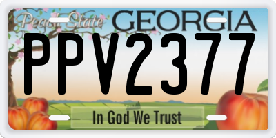 GA license plate PPV2377