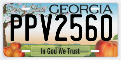GA license plate PPV2560