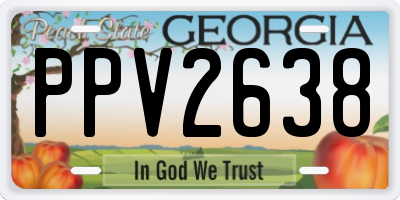 GA license plate PPV2638