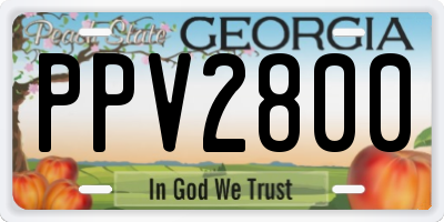GA license plate PPV2800