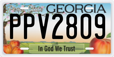 GA license plate PPV2809