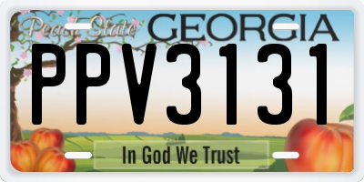 GA license plate PPV3131