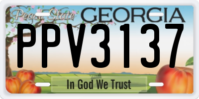 GA license plate PPV3137
