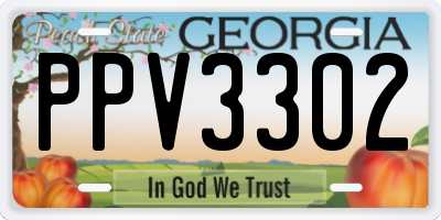 GA license plate PPV3302