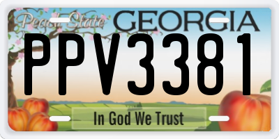 GA license plate PPV3381