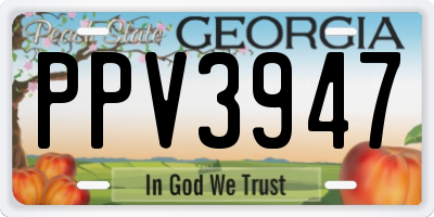 GA license plate PPV3947