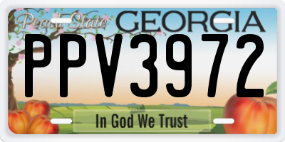 GA license plate PPV3972