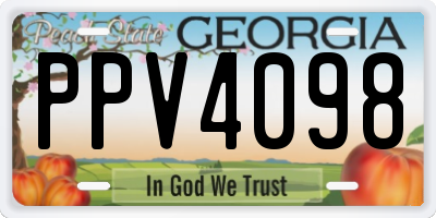GA license plate PPV4098