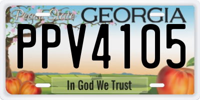 GA license plate PPV4105