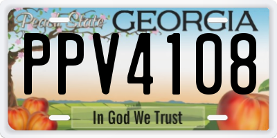 GA license plate PPV4108