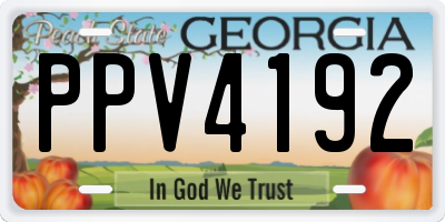 GA license plate PPV4192