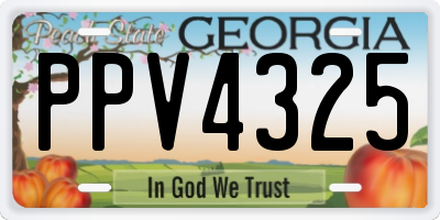 GA license plate PPV4325