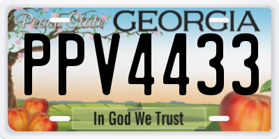 GA license plate PPV4433