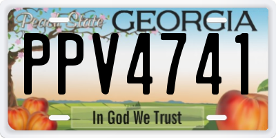 GA license plate PPV4741