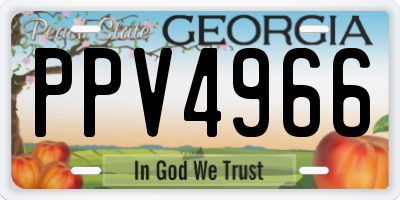 GA license plate PPV4966