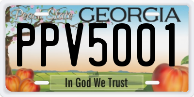 GA license plate PPV5001