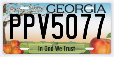 GA license plate PPV5077
