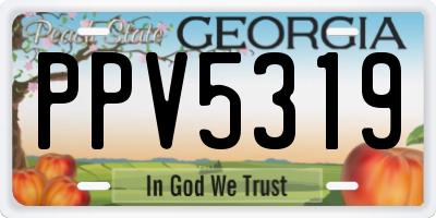 GA license plate PPV5319