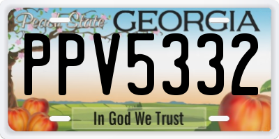 GA license plate PPV5332