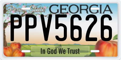 GA license plate PPV5626