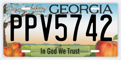GA license plate PPV5742