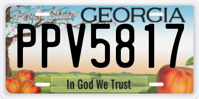 GA license plate PPV5817