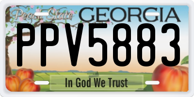 GA license plate PPV5883