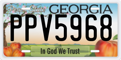GA license plate PPV5968