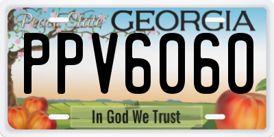 GA license plate PPV6060