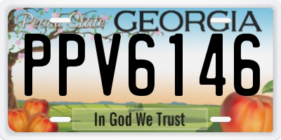 GA license plate PPV6146
