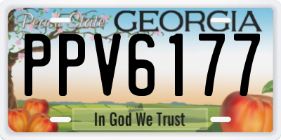 GA license plate PPV6177
