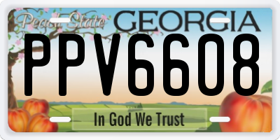 GA license plate PPV6608
