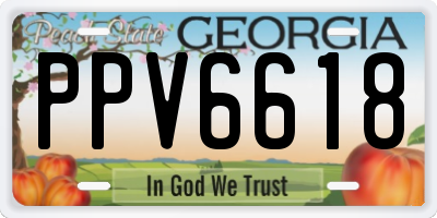 GA license plate PPV6618