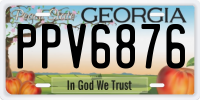 GA license plate PPV6876