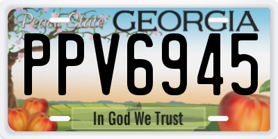 GA license plate PPV6945