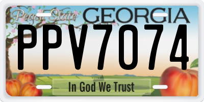 GA license plate PPV7074