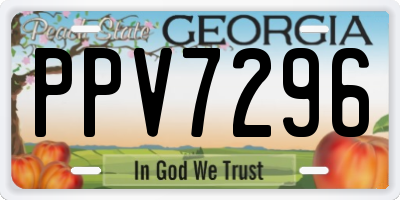 GA license plate PPV7296