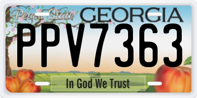 GA license plate PPV7363